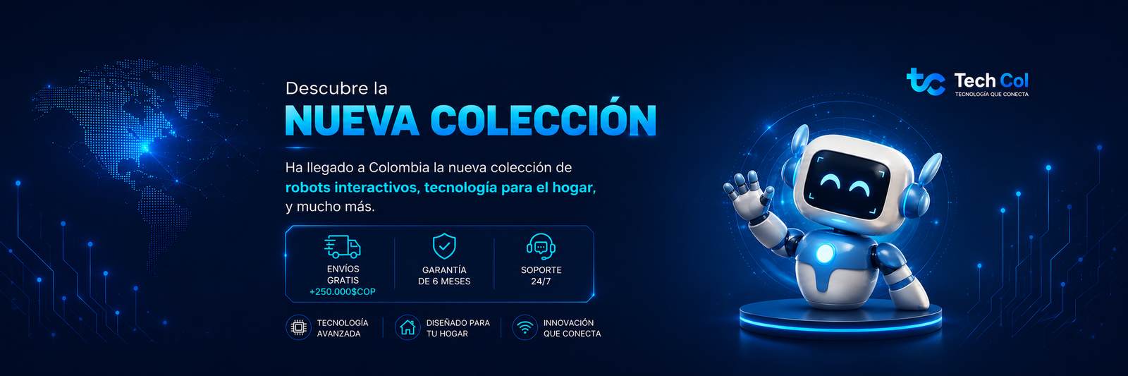 Nueva colección de robots interactivos y tecnología para el hogar Tech Col
