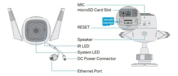Camara Wifi Exterior Cámara Tapo Exterior WiFi 3MP con Sirena y Visión Nocturna | Resistente al Agua