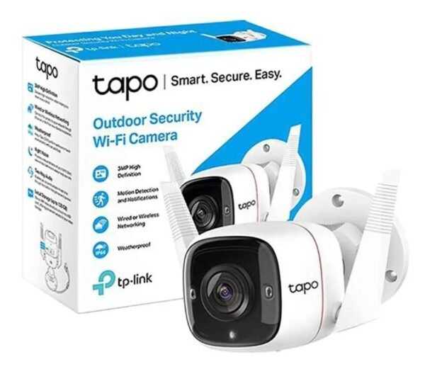 Camara de seguridad Cámara Tapo Exterior WiFi 3MP con Sirena y Visión Nocturna | Resistente al Agua