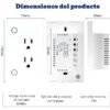 Enchufe Inteligente Tomacorriente Doble Inteligente WiFi 15A para Empotrar | Alexa & Google Home