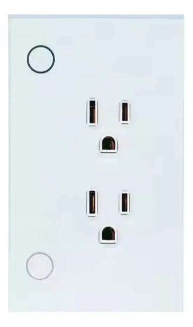 Enchufe doble inteligente Tomacorriente Doble Inteligente WiFi 15A para Empotrar | Alexa & Google Home