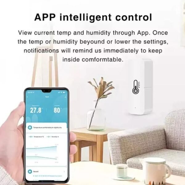 Sensores Inteligentes Sensor de Temperatura y Humedad Inteligente WiFi | Compatible con Alexa y Google Home