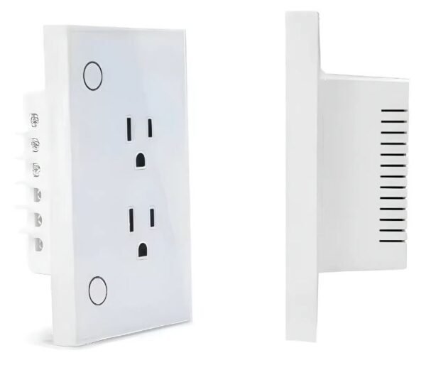 Tomacorriente doble inteligente Tomacorriente Doble Inteligente WiFi 15A para Empotrar | Alexa & Google Home