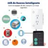 Tomacorriente doble inteligente hogar Tomacorriente Doble Inteligente WiFi 15A para Empotrar | Alexa & Google Home